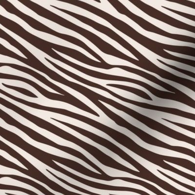 African Vibes - Abstract zebra stripes in chocolate brown on ivory