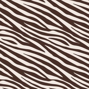 African Vibes - Abstract zebra stripes in chocolate brown on ivory