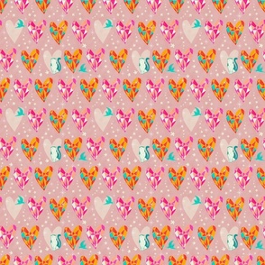 Twinkling Hearts [retro pink] small