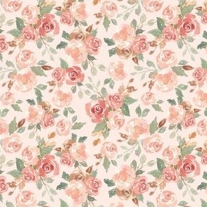 4x4 pink floral watercolor roses, baby, nursery and girls apparel, spring floral
