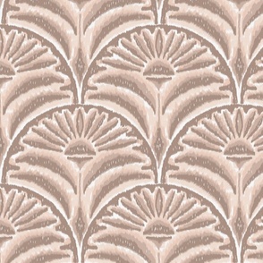 neutral beige  IKAT - symmetrical daisy pattern