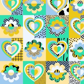 RETRO FLORAL HEART-PATCHWORK-PALETTE 5