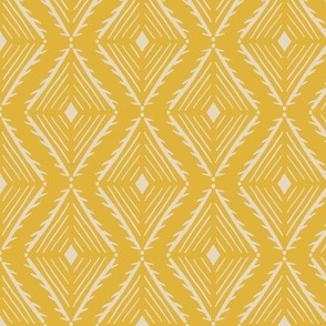 Medium Scale - Monochromatic Boho Styled Diamond Shapes - Mustard Yellow