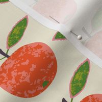 Red apples  -  A funky bright apple fruit design in pinks, reds and greens, also available in another colorway and as a tea towel.