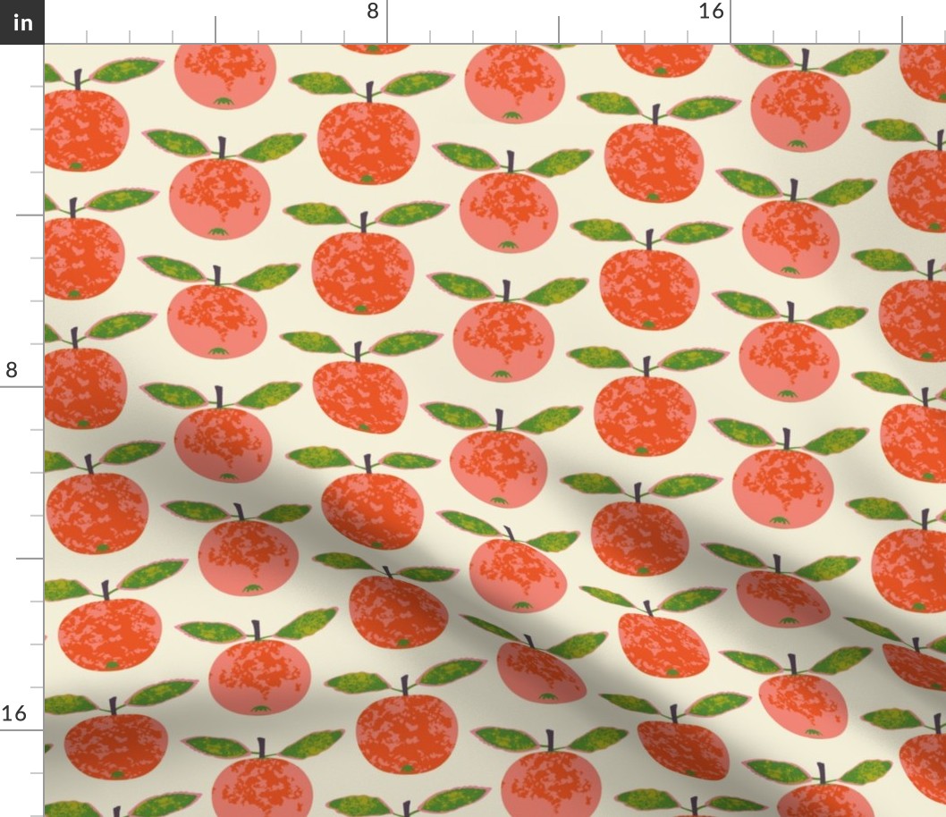 Red apples  -  A funky bright apple fruit design in pinks, reds and greens, also available in another colorway and as a tea towel.