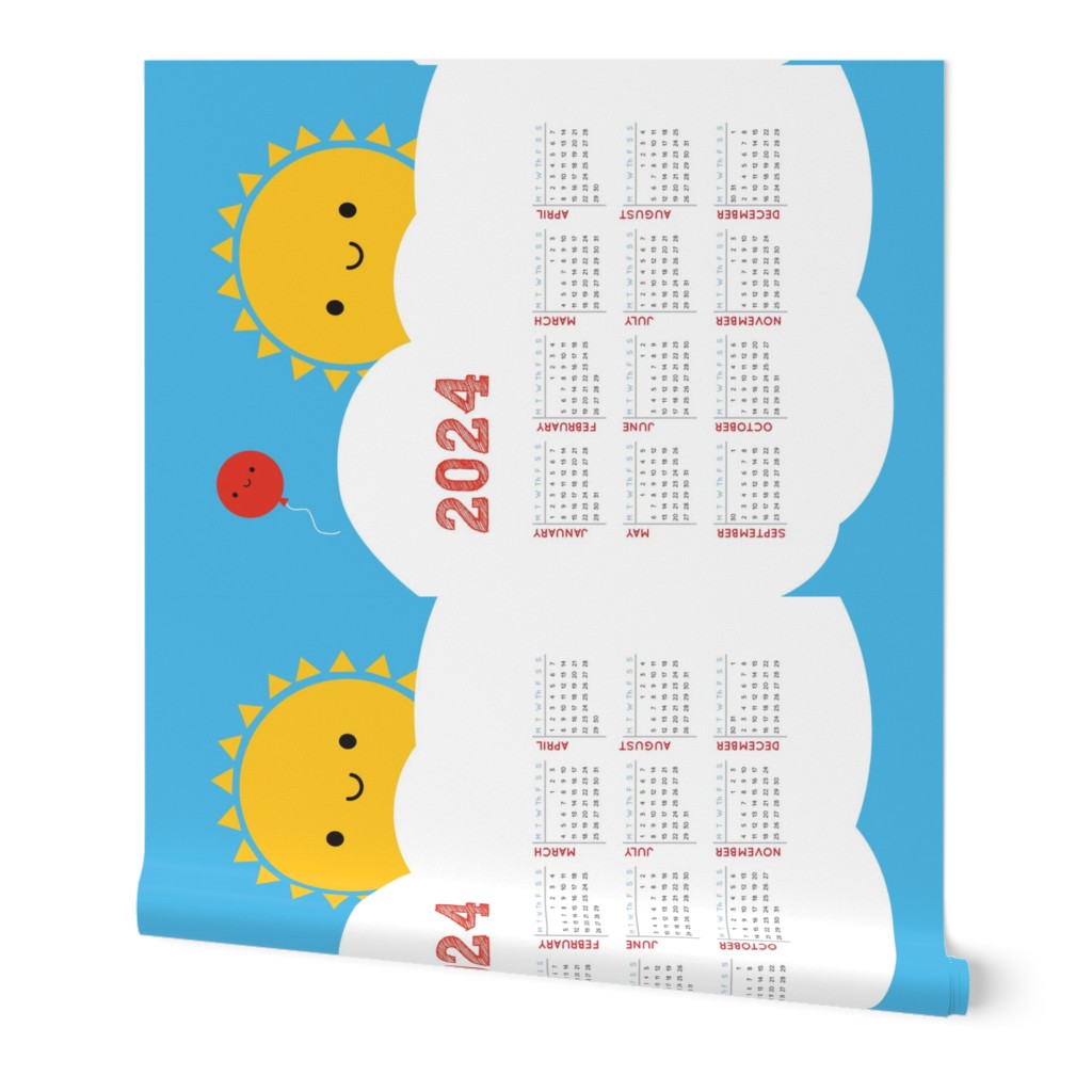 Happy Sun 2024 Tea Towel Calendar