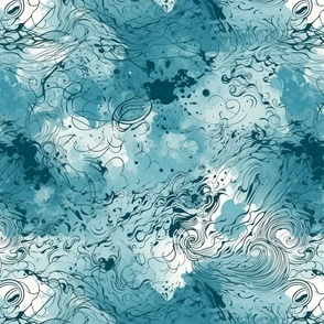 blue grunge abstract ocean waves