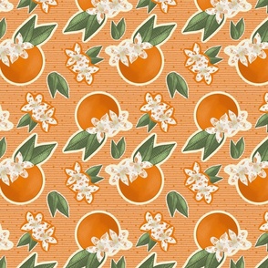 Clashing Patterns Whimiscal Orange Blossoms  
