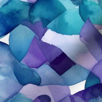 purple blue and teal abstract watercolor 