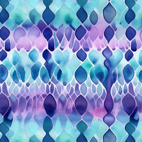 purple blue and teal abstract watercolor diamonds