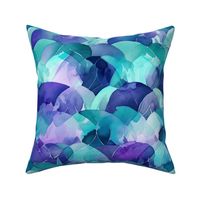 purple blue and teal abstract watercolor blend