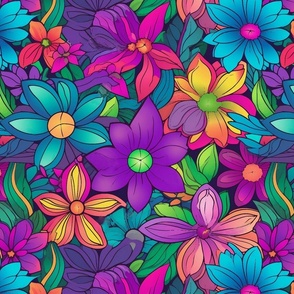 retro hippie floral