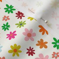 Small / Groovy Colorful Retro Daisy Flowers