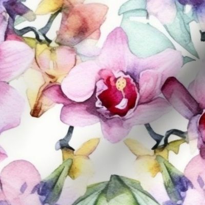 watercolor orchids