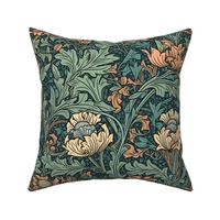 william morris floral orange sunflowers