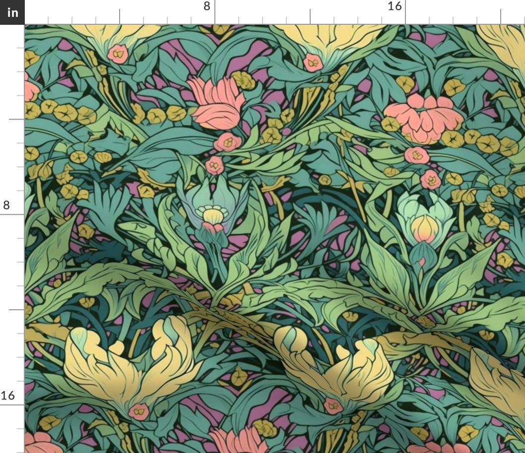 william morris green floral