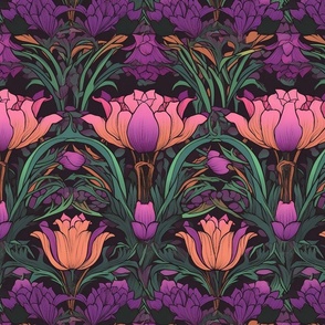 william morris purple floral