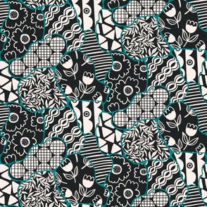 Mix of my favorite patterns - black, white and green