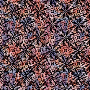 Pattern Clash Tie Dye Diamond Mandala Purple Pink Black Fun Groovy Wallpaper