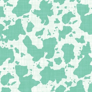 Cow Print in Green on White Textured Background