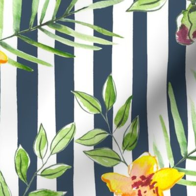 Tropical floral stripes clash