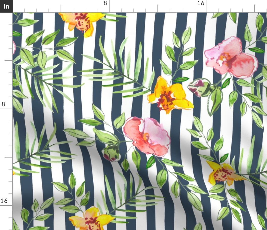 Tropical floral stripes clash