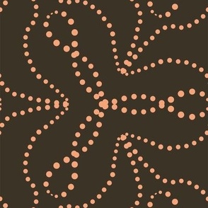 Ornamental organic dots -  earth tones - brown - big