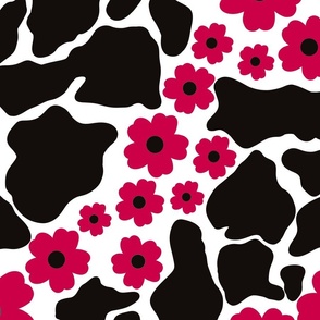 Cow Flower Print