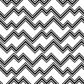 Black White Chevron Fabric, Wallpaper and Home Decor