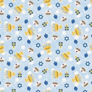 mini 3x3in happy hanukkah  - blue