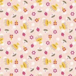 mini 3x3in happy hanukkah - pink