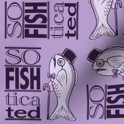 (S) So Fish ticated pattern purple