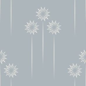 Flower Trios _ Creamy White_ French Gray 02 _ Floral