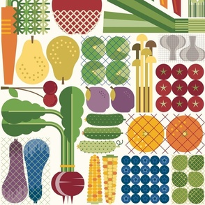 Vegetables Stripes + Fruits Dots