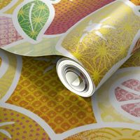 Textured Citrus Fruits - Traditional Japanese Patterns on Oranges, Limes and Lemons