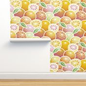 Textured Citrus Fruits - Traditional Japanese Patterns on Oranges, Limes and Lemons