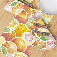 Textured Citrus Fruits - Traditional Japanese Patterns on Oranges, Limes and Lemons