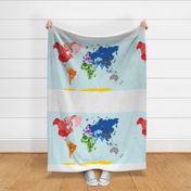 world map 42" fabric