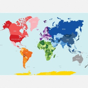 world map 42" fabric