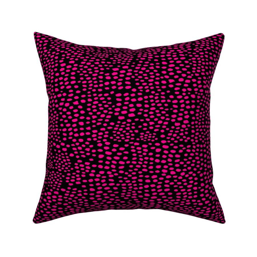 Pebble Mosaic in Magenta on Black - XL