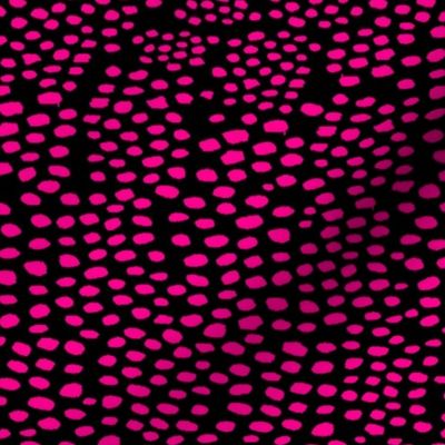 Pebble Mosaic in Magenta on Black - XL