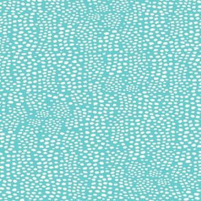 Pebble Mosaic in Teal and Ivory - XL