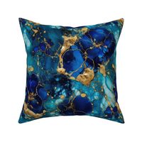 Gold and Blue Sapphire Alcohol Ink 2