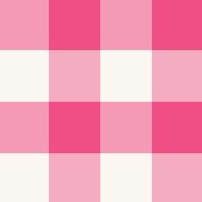 medium 3x3in gingham - hot pink