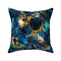 Gold and Blue Sapphire Alcohol Ink 3