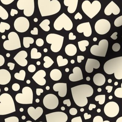 No-So-Ditsy Hearts || large-scale black-and-white terrazzo