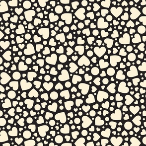 No-So-Ditsy Hearts || large-scale black-and-white terrazzo