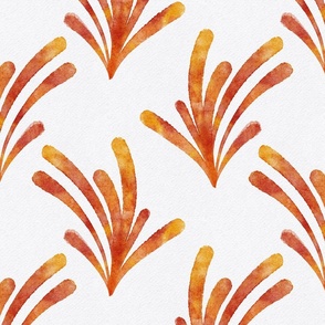 abstract alga - marigold and coral scallop - coral coastal wallpaper