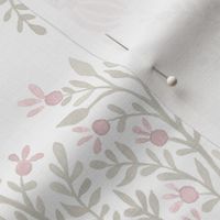 Custom Elizabeth Small Scale Putty and Blush On White Emma Floral Toss