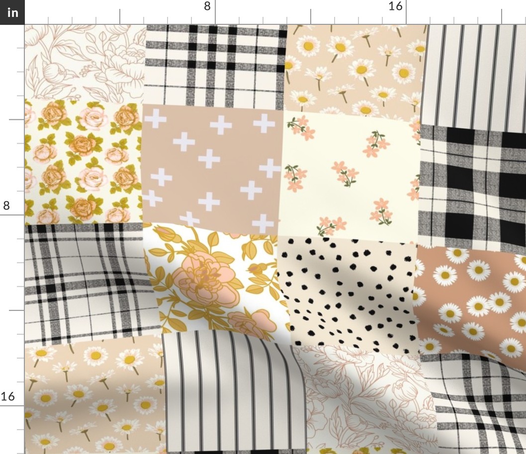 Pattern clash patchwork - faux quilt